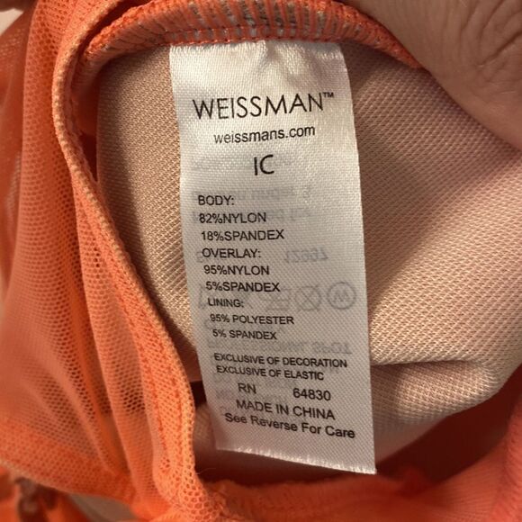 Weissman Dance costume coral orange rhinestone appliqué Take Me Home 12997 IC - Picture 9 of 11